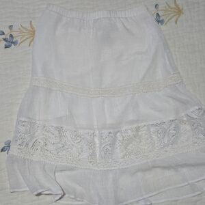 Amy Byer White Tiered Mini Skirt Casual Resort Wear